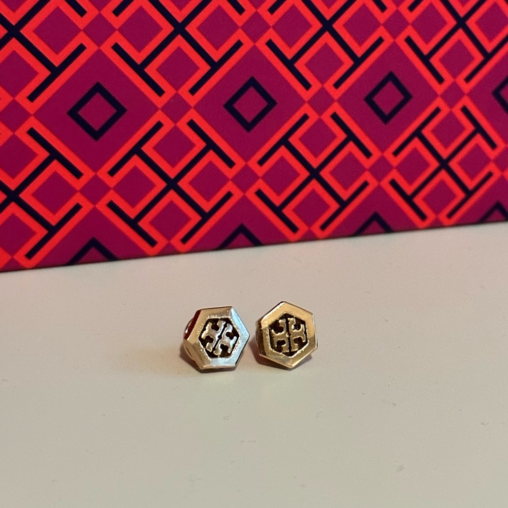 Tory Burch Stud Earrings Rose Gold